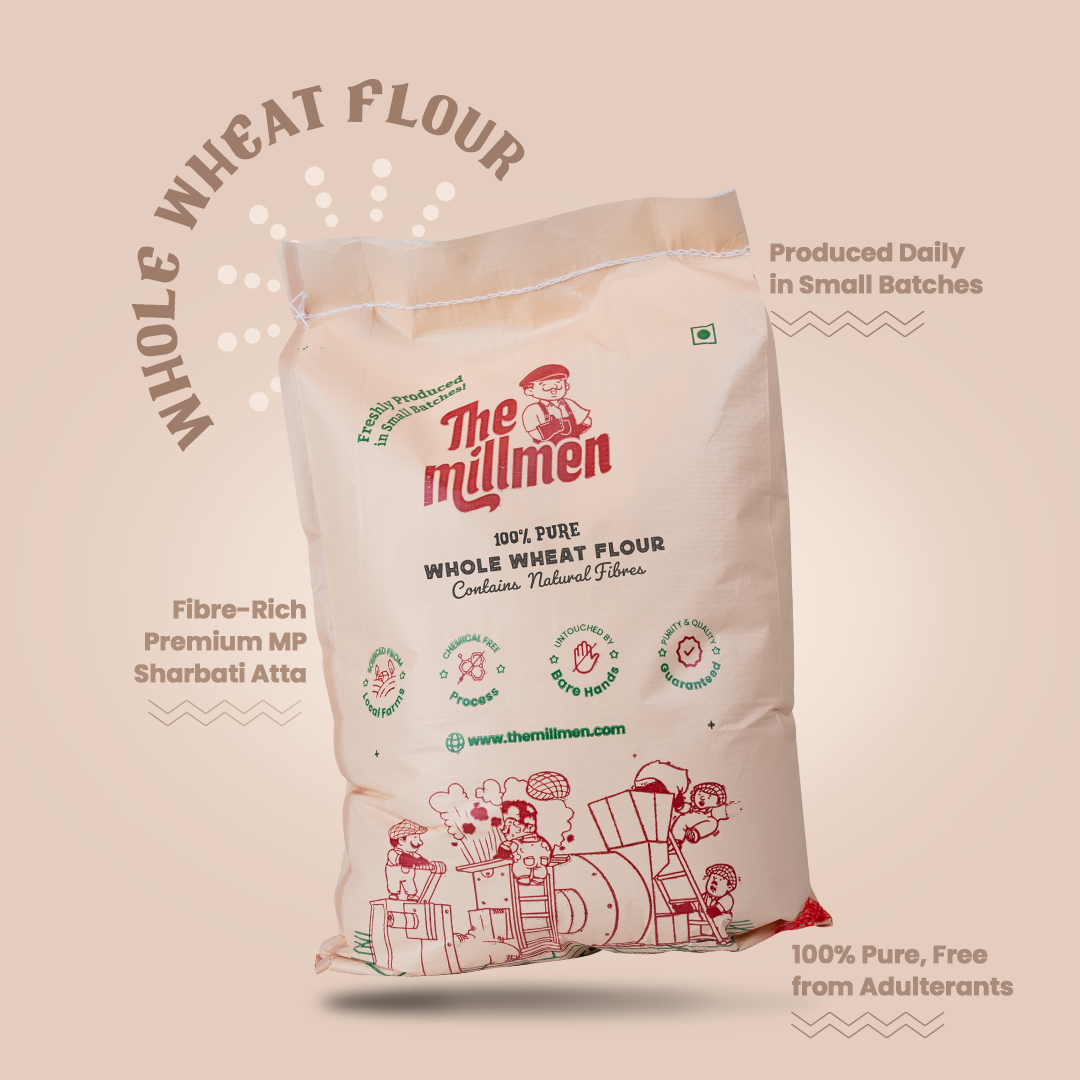 Freshly Milled Premium Sharbati Whole Wheat Flour (Millmen Choice)